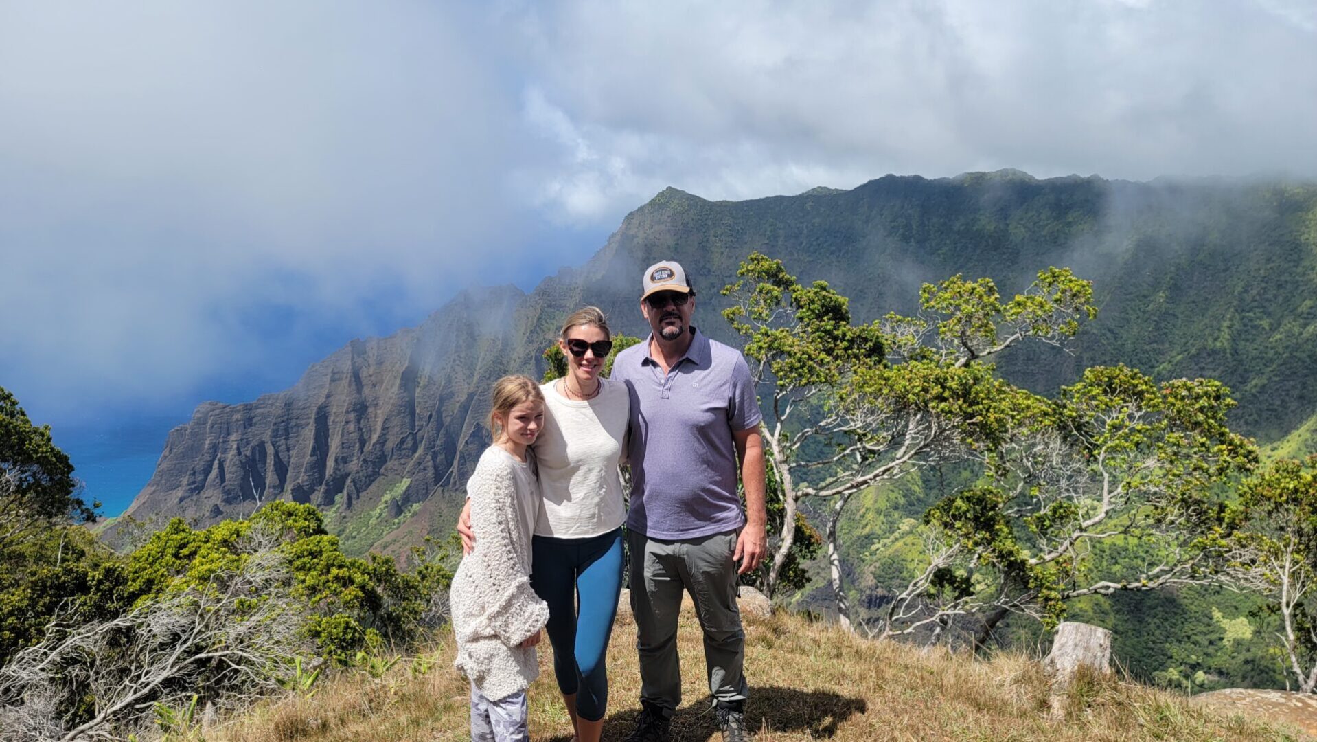 Easterly Family on rim of Kalalau Valley