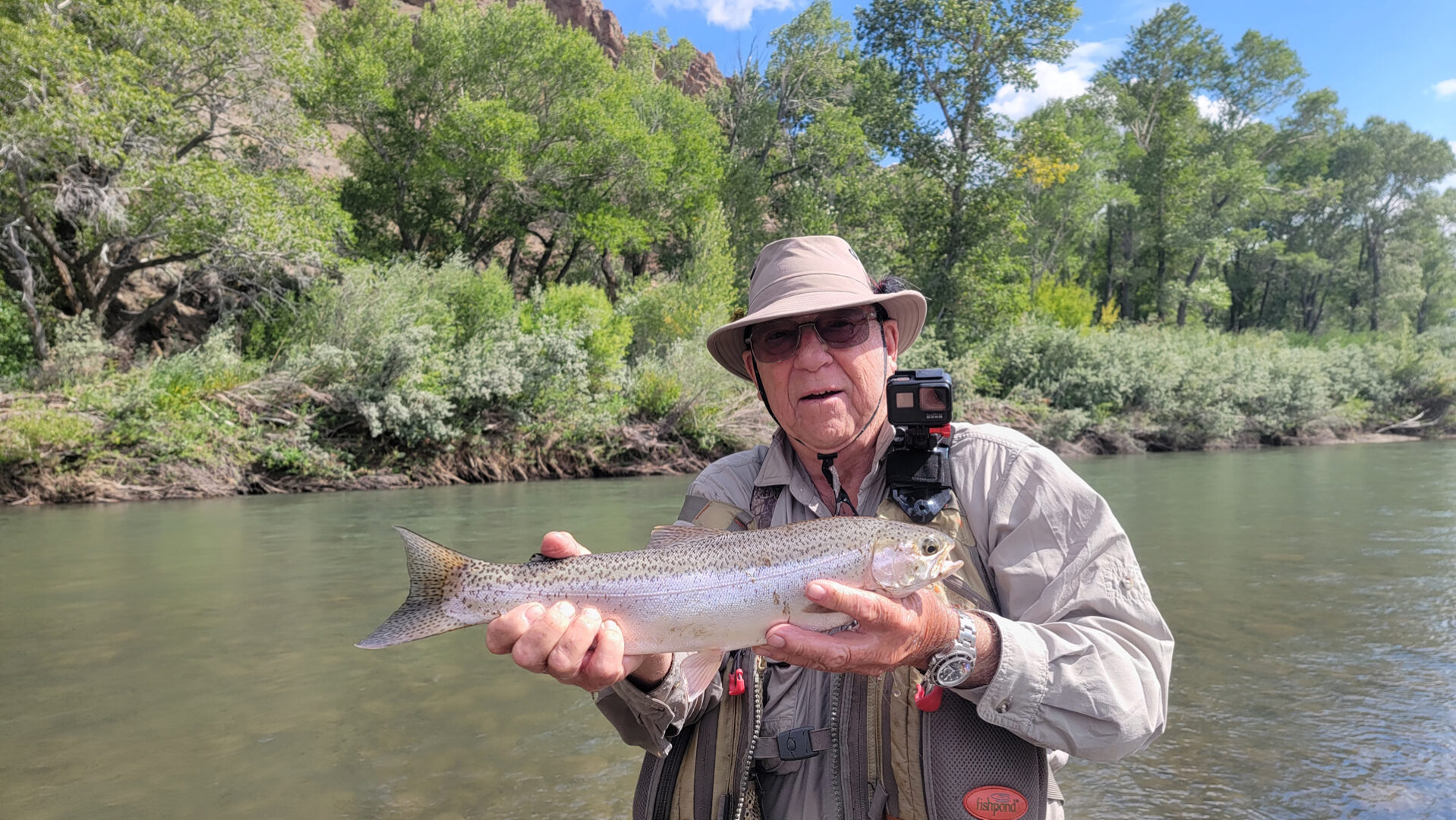 Deane on the Shoshone River with Rainbow Trout Cody Wyoming