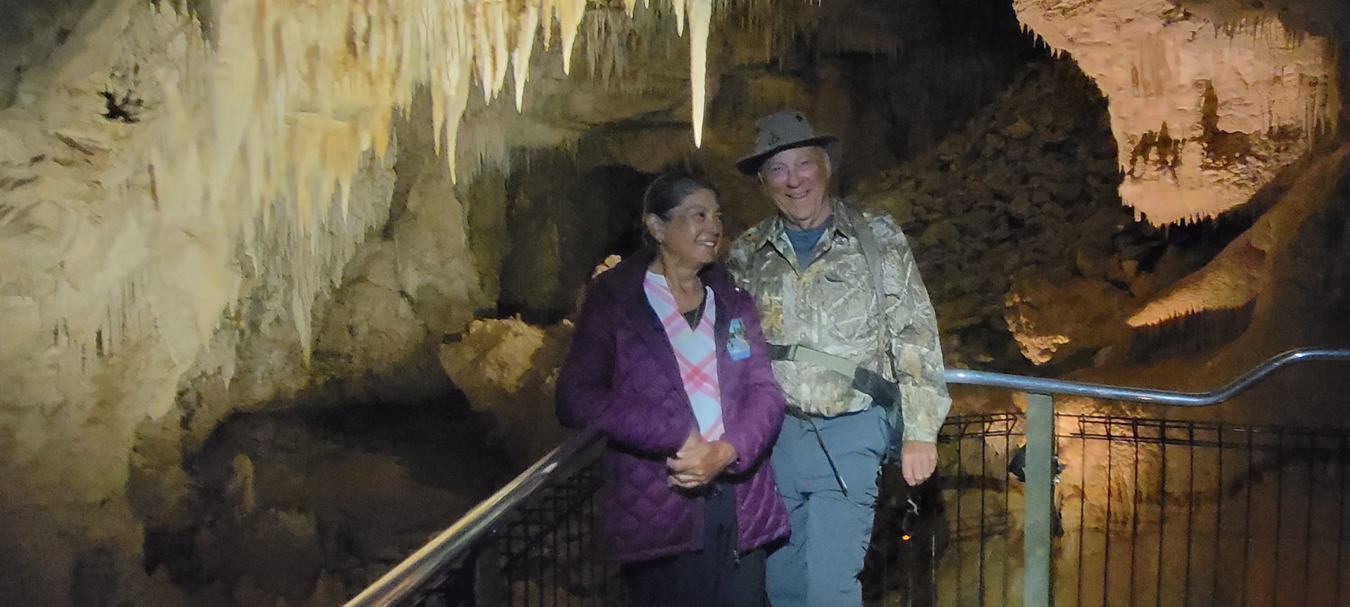 Deane and Donna in the Ruakuri Cave Waitomo, NZ