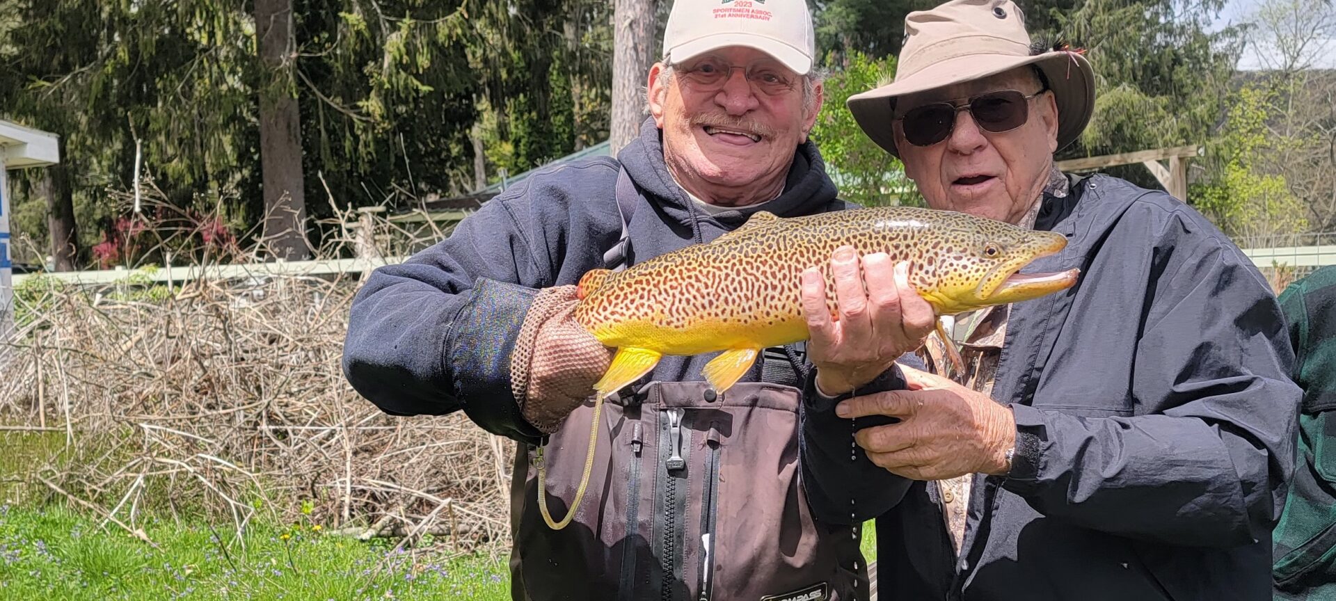 Fred and Deane with Big Brown Trout